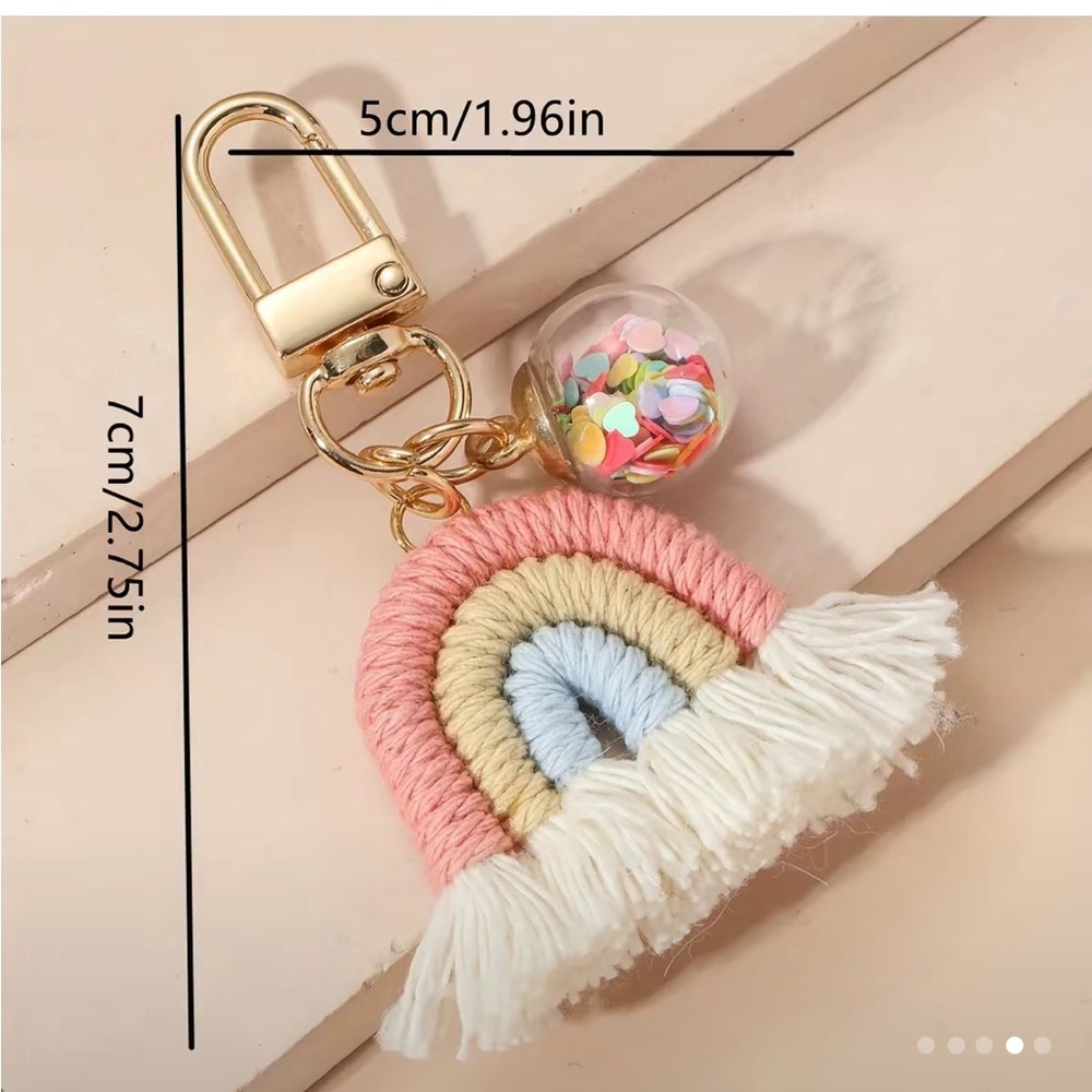 Bohemian Style Charm/Keychain Rainbow Braided - Picture 4 of 5